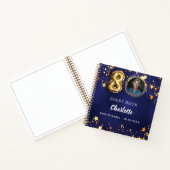 Guest book 80th birthday navy blue金ゴールドスター写真 ノートブック (内部)