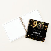 Guest book 90th birthdayブラック金ゴールド星写真 ノートブック (内部)