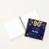 Guest book 90th birthday navy blue金ゴールド星 ノートブック (内部)
