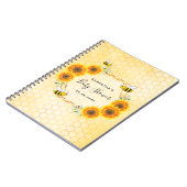 Guest book baby shower bees sunflowers ノートブック (左側)