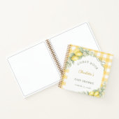 Guest book baby shower lemons gingham summer ノートブック (内部)