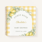 Guest book baby shower lemons gingham summer ノートブック (正面)