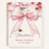 Guest book Baby Shower pink bow bride to bee ノートブック (正面)