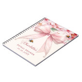 Guest book Baby Shower pink bow bride to bee ノートブック (左側)