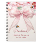 Guest book Baby Shower pink bow bride to bee ノートブック (正面)