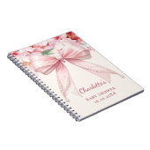 Guest book Baby Shower pink bow florals affordable ノートブック (右側)