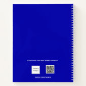 Guest book birthday 王室の blue silver photo ノートブック (裏面)
