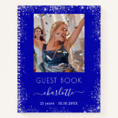 Guest book birthday 王室の blue silver photo ノートブック (正面)