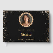 Guest book birthday black gold photo diamonds ゲストブック (正面)