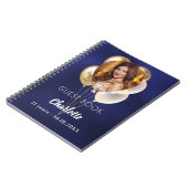 Guest book birthday blue photo金ゴールドバルーン ノートブック (左側)