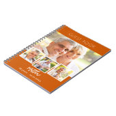 Guest book birthday burnt orange photo collage ノートブック (左側)