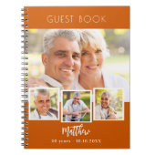 Guest book birthday burnt orange photo collage ノートブック (正面)