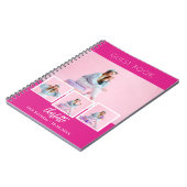 Guest book birthday hot pink photo collage girl ノートブック (左側)