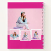 Guest book birthday hot pink photo collage girl ノートブック (裏面)