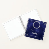 Guest book birthday navy blue photo diamonds ノートブック (内部)