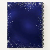 Guest book birthday navy blue photo gold balloons ノートブック (裏面)