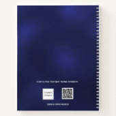 Guest book birthday navy blue silver photo ノートブック (裏面)