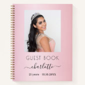 Guest book birthday pink photo ノートブック (正面)