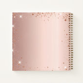 Guest book birthday rose gold photo diamonds ノートブック (裏面)