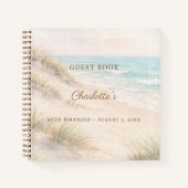 Guest book Birthday summer beach coastal ノートブック (正面)