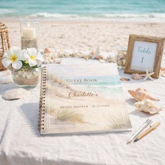 Guest book Bridal Shower beach coastal ノートブック