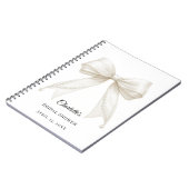 Guest book Bridal Shower bow ivory white pearls ノートブック (左側)