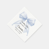 Guest book Bridal Shower bow something blue スタンダードカクテルナプキン (角)