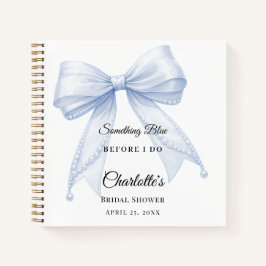 Guest book Bridal Shower bow something blue ノートブック