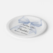 Guest book Bridal Shower bow something blue ペーパープレート (アングル)