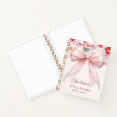 Guest book Bridal Shower pink bow florals pearls ノートブック (内部)