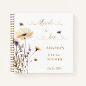 Guest book Bridal Shower wildflowers Bride to Bee ノートブック (正面)