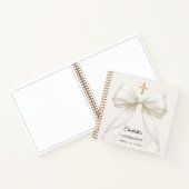 Guest book Confirmation bow ivory pearls elegant ノートブック (内部)