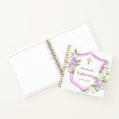 Guest book Confirmation crest pink purple flowers ノートブック (内部)