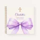 Guest book Confirmation lavender bow cream ノートブック (正面)