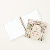 Guest book Confirmation pink florals arch ノートブック (内部)