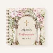 Guest book Confirmation pink florals arch ノートブック (正面)