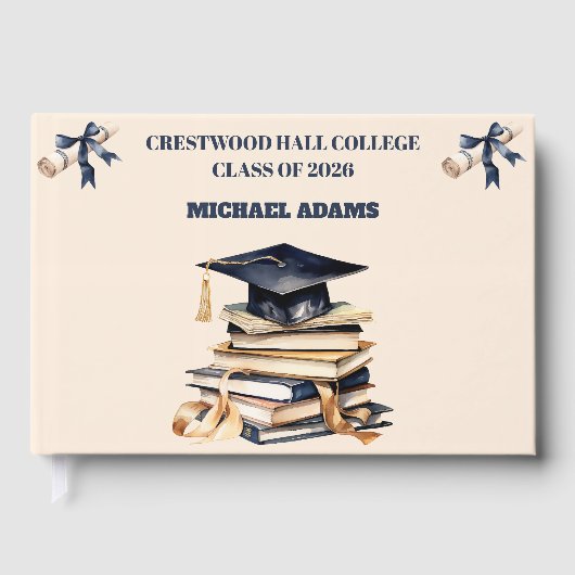 Guest Book-Custom Name & Class Year Keepsake ゲストブック (正面)