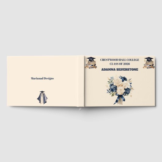 Guest Book-Custom Name & Year Keepsake ゲストブック (全面)