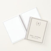 Guest Book ivory taupe Monogram Birthday ノートブック (内部)