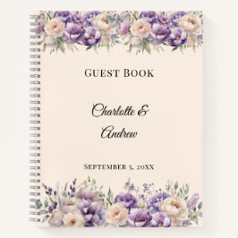 Guest Book lavender champagne floral wedding ノートブック