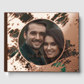 Guest Book Moody Brown Elegant Foil Guestbooks ゲストブック (正面)