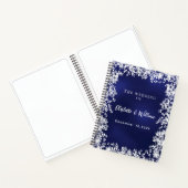 Guest book navy blue snowflakes wedding ノートブック (内部)