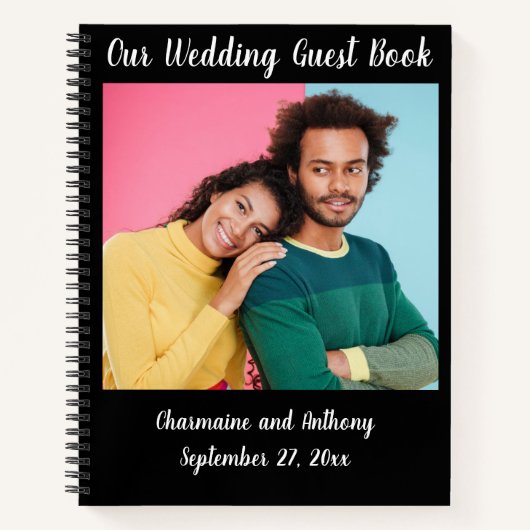 Guest Book Personalized Wedding Couple ノートブック (正面)