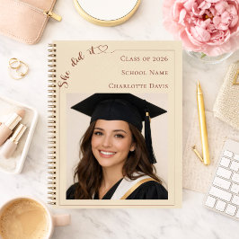 Guest book photo She Did it champagne Graduation ノートブック