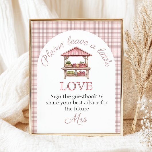Guest book Pink Fresh off the market Bridal Shower ポスター