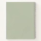 Guest Book sage green monogrammed wedding ノートブック (裏面)