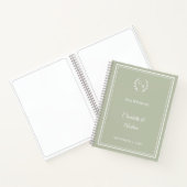Guest Book sage green monogrammed wedding ノートブック (内部)