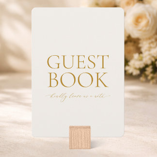 Guest Book Sign – Elegant Gold Wedding Card 招待状