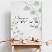 Guest Book Sign with Eucalyptus Leaves ポスター