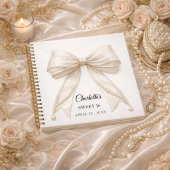 Guest book Sweet 16 bow ivory white pearls ノートブック